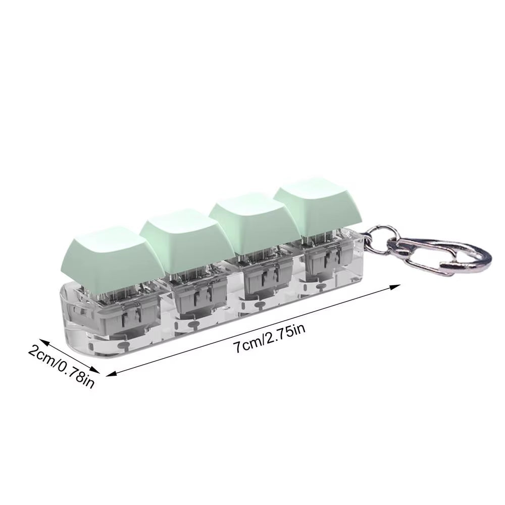 Keyboard Button Fidgets Toy 4-Button Party Stress Relief DIY Fidget Button Keycap Fidget with Sound Light Led Light Stress Toy