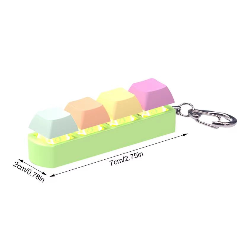 Keyboard Button Fidgets Toy 4-Button Party Stress Relief DIY Fidget Button Keycap Fidget with Sound Light Led Light Stress Toy