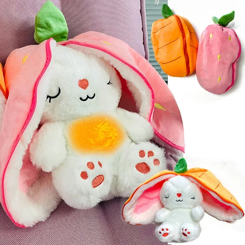 Cute Music Luminous Breathing Doll with Motion Lights Plush Baby Sleeping Toys Bunny Soft Cartoon Plush Doll Early Childhood