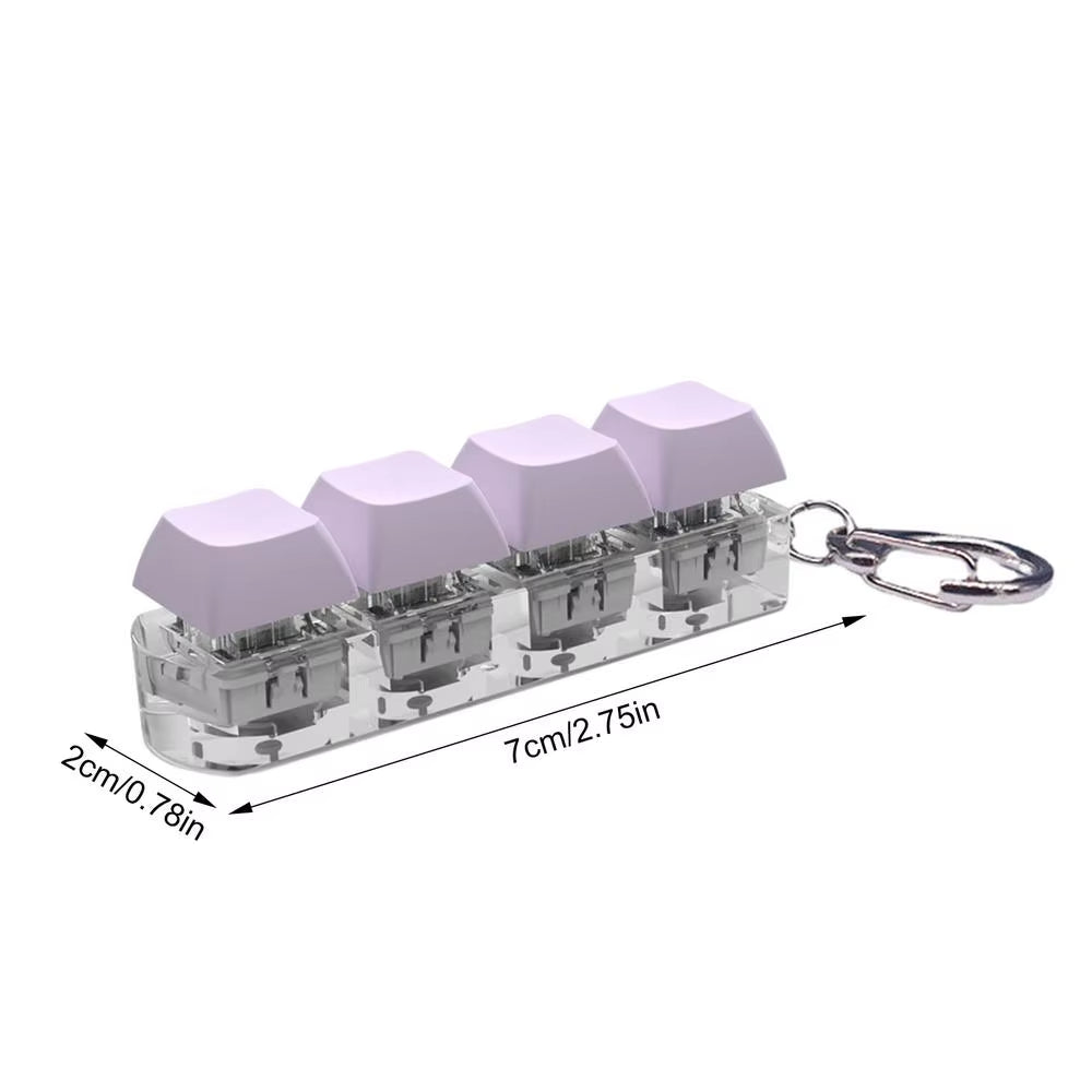 Keyboard Button Fidgets Toy 4-Button Party Stress Relief DIY Fidget Button Keycap Fidget with Sound Light Led Light Stress Toy