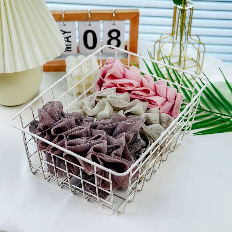 2-In-1 Bath Ball Towel Loofah with Drawstring Closure for Soap Soft Exfoliating Mesh Shower Sponge Skin Care Bathing Tool