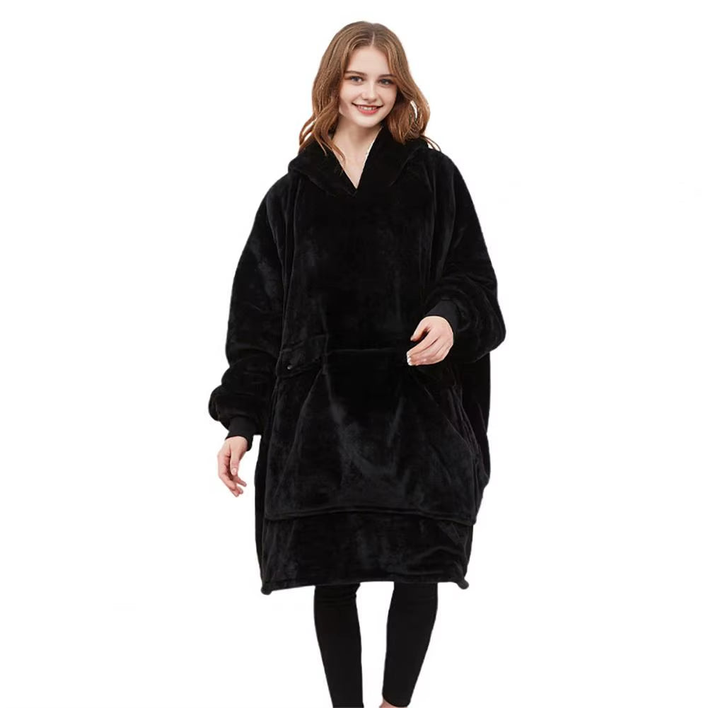 3 Heat Settings Wearable Heated Blanket Flannel Sherpa Heated Blanket Heated Sweatshirt Women Men Electric Heating Wrap Hoodie