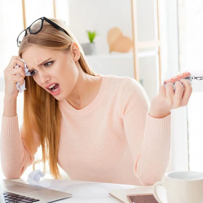 Keyboard Button Fidgets Toy 4-Button Party Stress Relief DIY Fidget Button Keycap Fidget with Sound Light Led Light Stress Toy