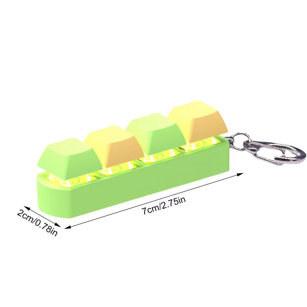 Keyboard Button Fidgets Toy 4-Button Party Stress Relief DIY Fidget Button Keycap Fidget with Sound Light Led Light Stress Toy