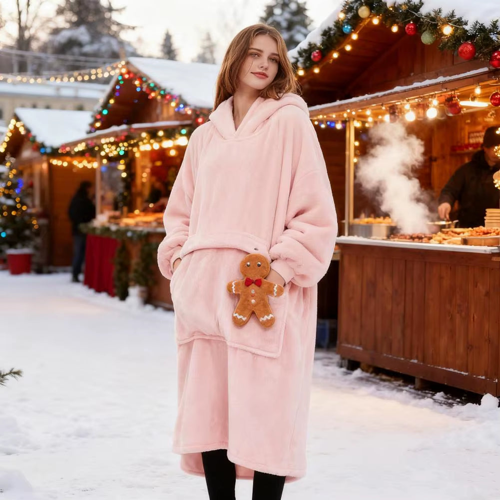 3 Heat Settings Wearable Heated Blanket Flannel Sherpa Heated Blanket Heated Sweatshirt Women Men Electric Heating Wrap Hoodie